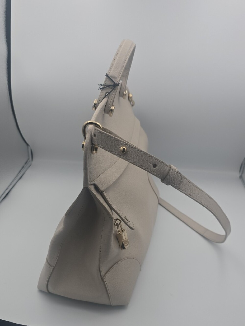Furla Piper Top Handle Beige Medium Satchel/Dome Bag W Gold Hardware  (NWT)✨️🤍✨ - Picture 12 of 15
